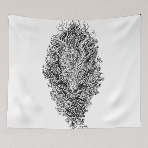 Item preview, Dragon in the Flowers designed and sold by artfromthegills.