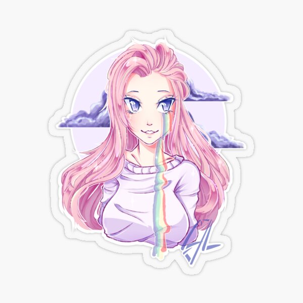 New Original LDShadowLady Rainbow Minecraft Youtuber Cute Fanart Transparent Sticker