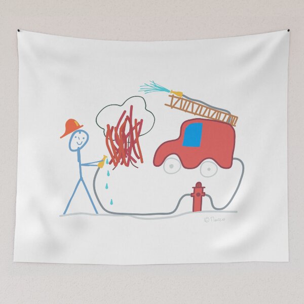 Item preview, fire brigade stickman, occupation work honorary office designed and sold by KlareLinie.