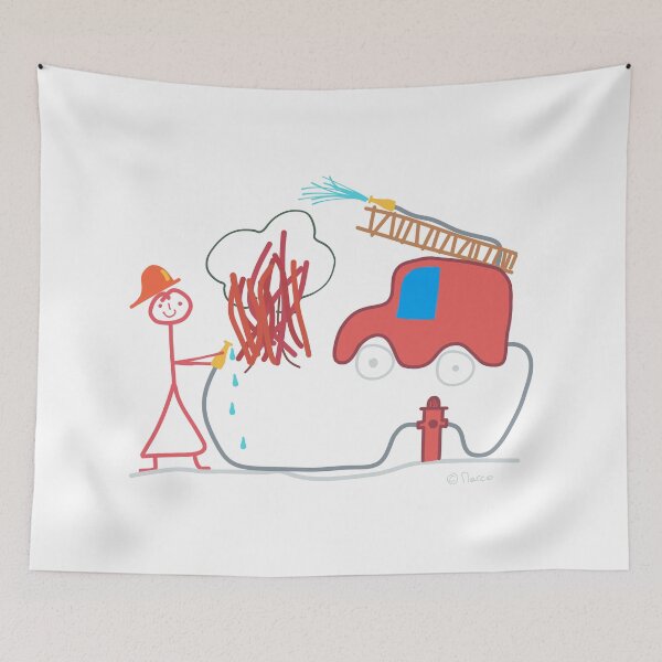 Item preview, fire brigade stickman, occupation work honorary office designed and sold by KlareLinie.