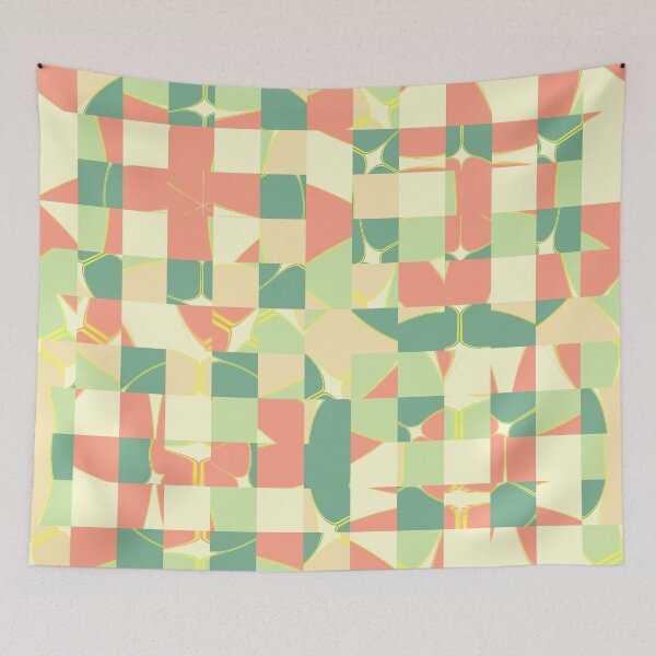 Item preview, Checkered green and salmon designed and sold by Gaspar Avila.