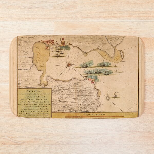 Item preview, Map of Portobelo Bay, Panama (1740) designed and sold by allhistory.
