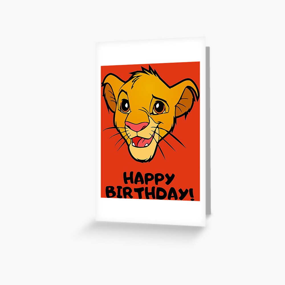 Carte De Vœux Joyeux Anniversaire Le Roi Lion Simba Par Rotembutzian Redbubble