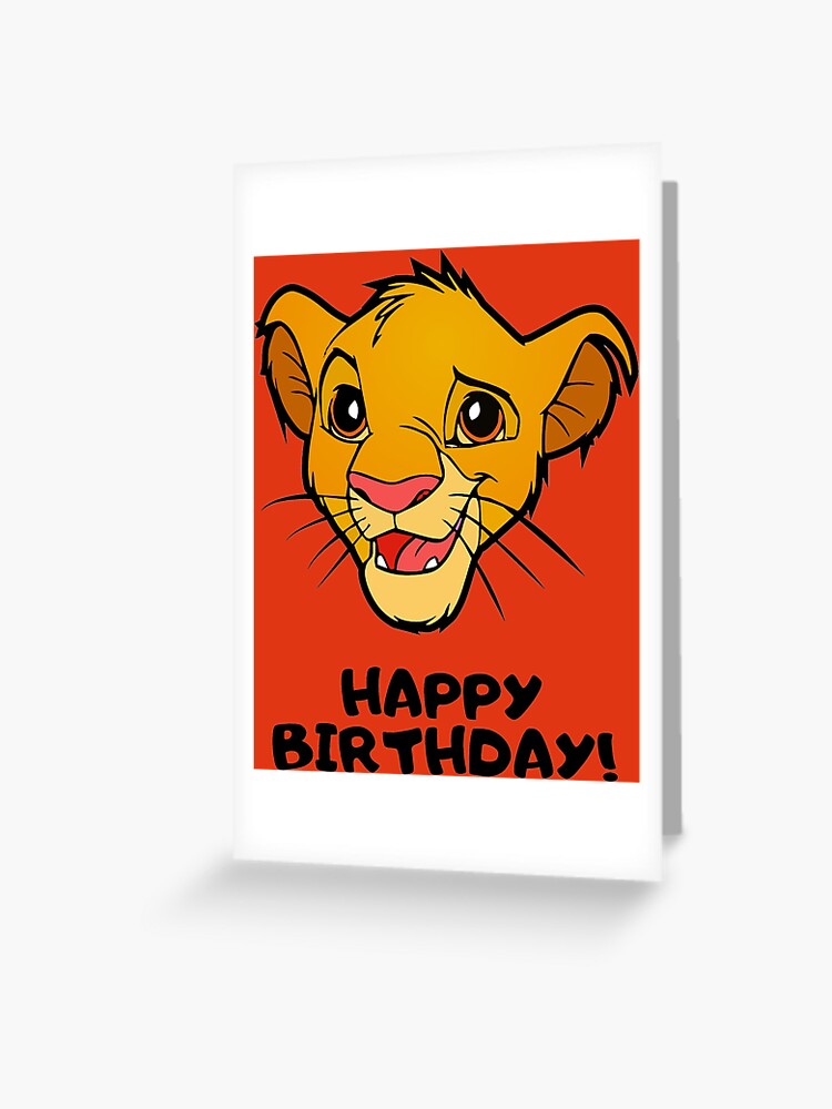 Carte De Vœux Joyeux Anniversaire Le Roi Lion Simba Par Rotembutzian Redbubble