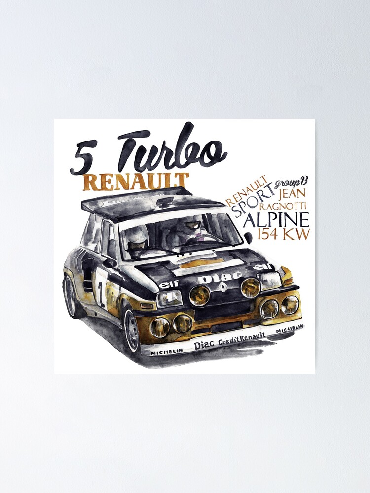 Rally Group B Renault 5 Turbo Poster By Dareba Redbubble