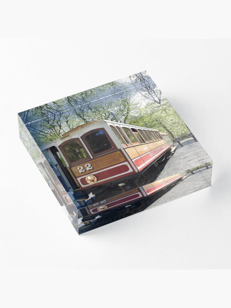 Alternate view of Isle of Man Vintage Victorian Electric Tram Railway at Laxey Acrylic Block