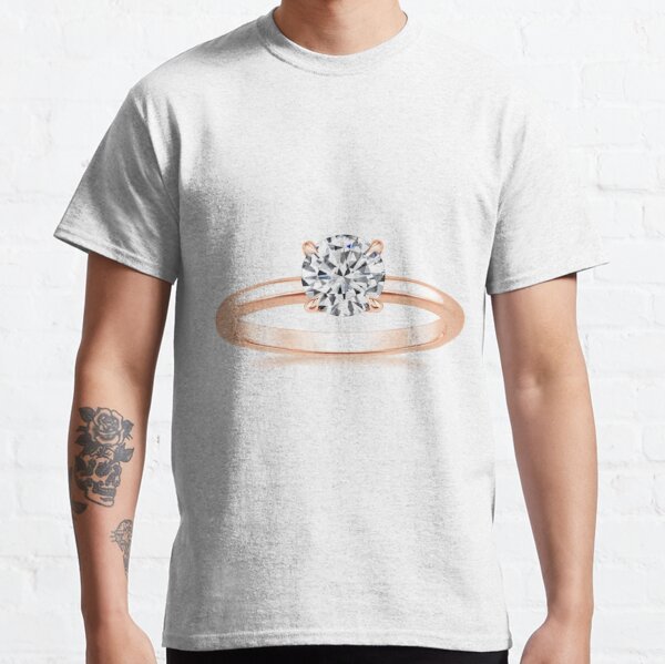 #Engagement #ring #yellow #gold diamond Classic T-Shirt