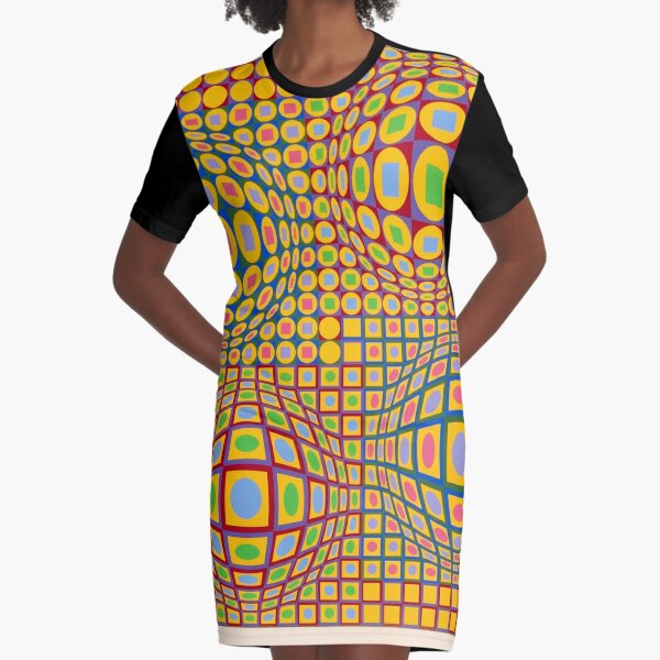 Op Art. Victor #Vasarely, was a Hungarian-French #artist, who is widely accepted as a #grandfather and leader of the #OpArt movement Graphic T-Shirt Dress