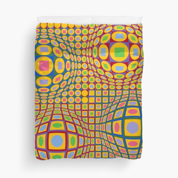 Op Art. Victor #Vasarely, was a Hungarian-French #artist, who is widely accepted as a #grandfather and leader of the #OpArt movement Duvet Cover