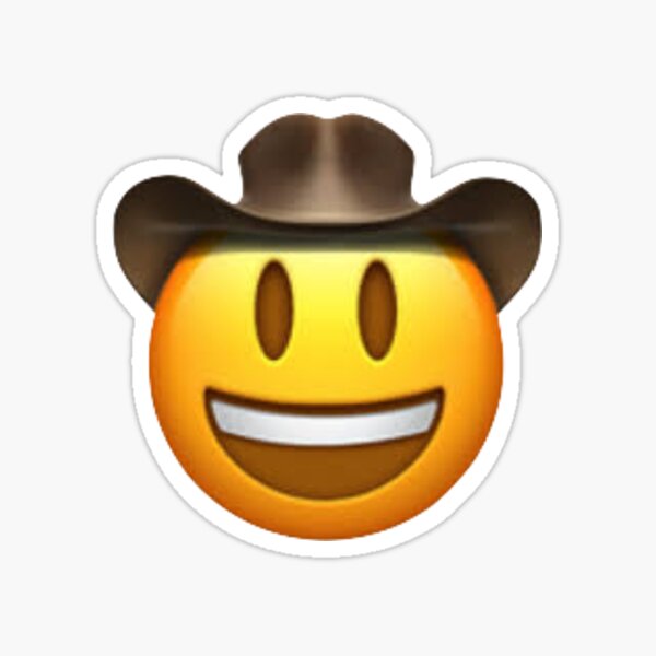 Cowboy Emoji Stickers Redbubble - hehehe emoji roblox