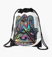 Illuminati Hamsa Drawstring Bag