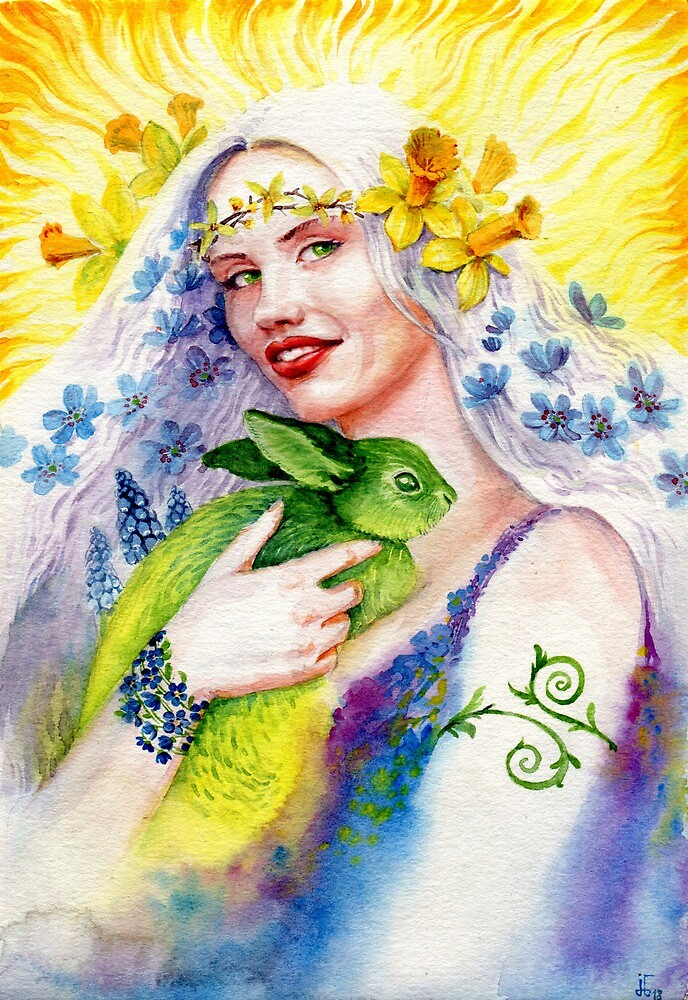 "Ostara, Easter goddess" by jennomat Redbubble