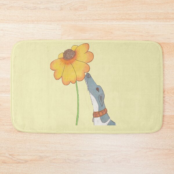 Item preview, Just Sniffing Sunshine - Greyhound Sniffing a Yellow Flower designed and sold by JaneWrenArt.