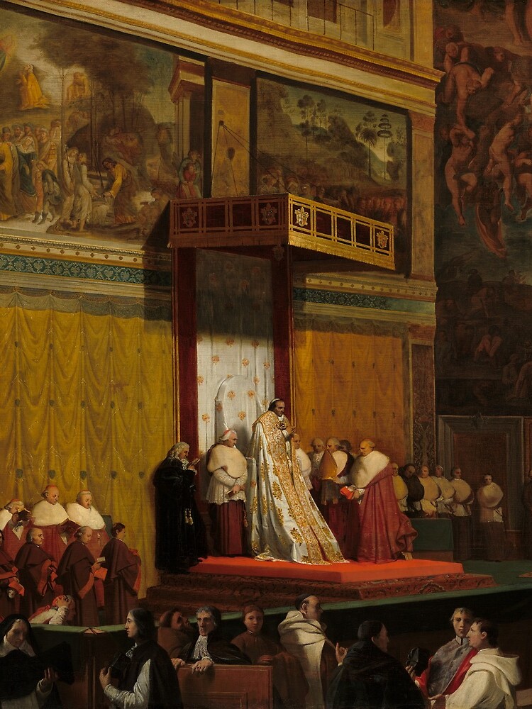 Pope Pius VII in the Sistine Chapel Oil Painting by Jean-Auguste-Dominique Ingres by podartist