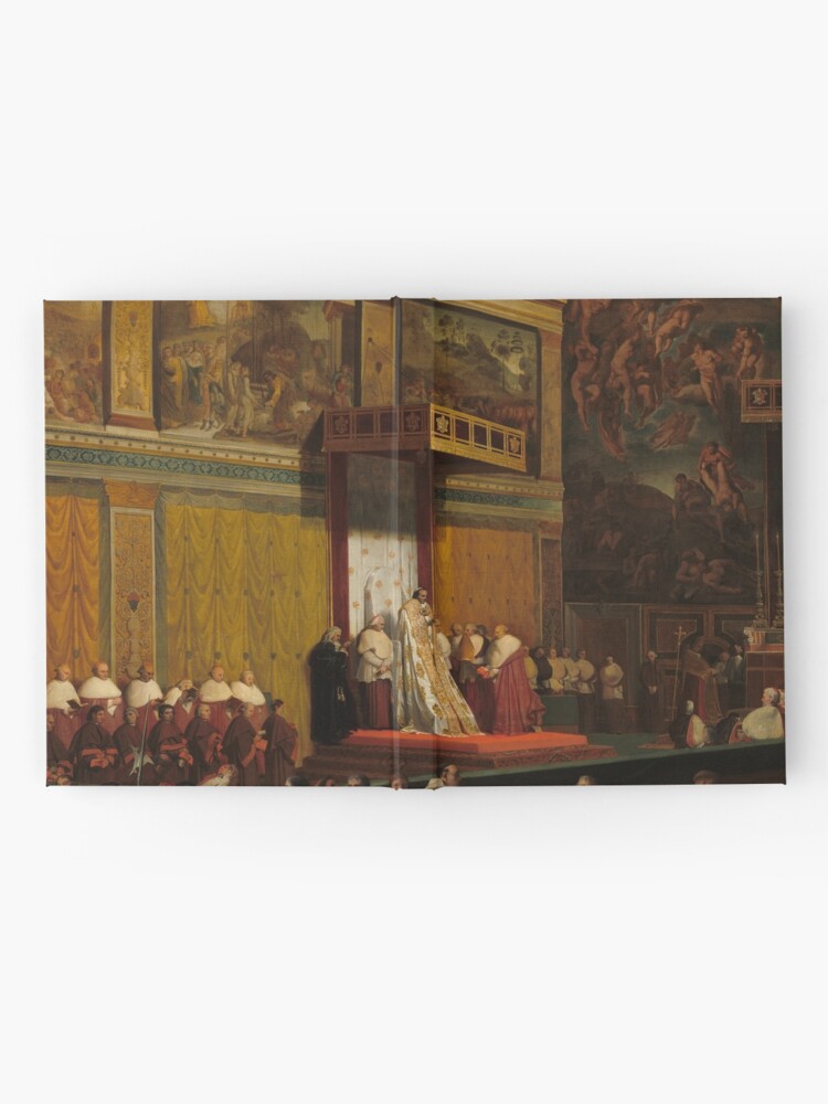 Alternate view of Pope Pius VII in the Sistine Chapel Oil Painting by Jean-Auguste-Dominique Ingres Hardcover Journal