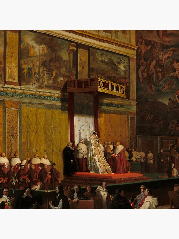 Pope Pius VII in the Sistine Chapel Oil Painting by Jean-Auguste-Dominique Ingres by podartist