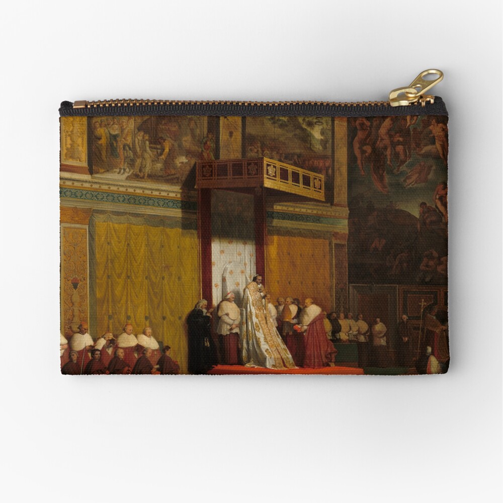 Pope Pius VII in the Sistine Chapel Oil Painting by Jean-Auguste-Dominique Ingres Zipper Pouch