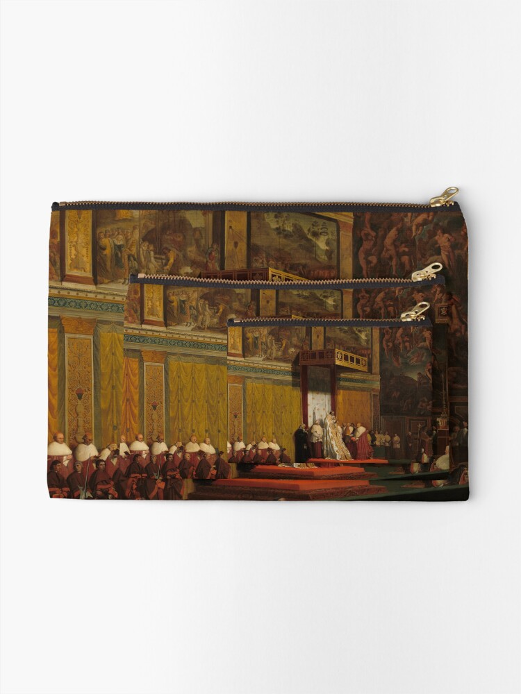 Alternate view of Pope Pius VII in the Sistine Chapel Oil Painting by Jean-Auguste-Dominique Ingres Zipper Pouch