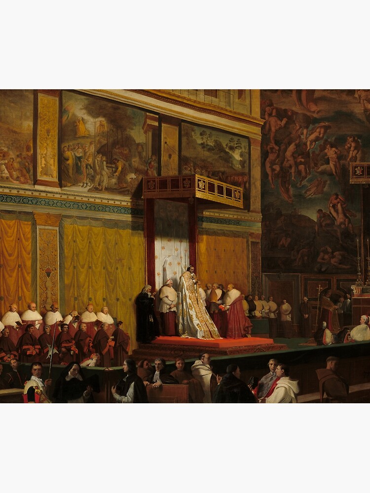Pope Pius VII in the Sistine Chapel Oil Painting by Jean-Auguste-Dominique Ingres by podartist