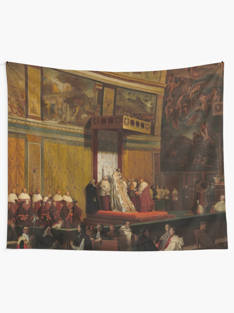 Alternate view of Pope Pius VII in the Sistine Chapel Oil Painting by Jean-Auguste-Dominique Ingres Tapestry