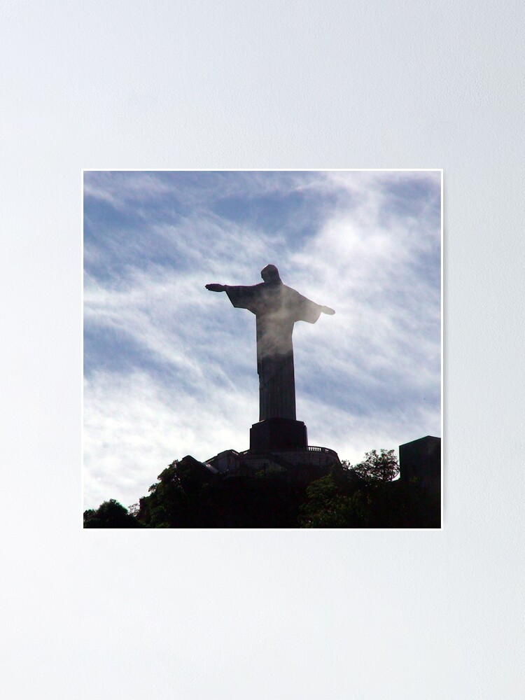 Alternate view of Corcovado in the clouds - a Rio Icon Poster