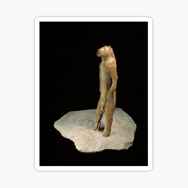 The lion-man sculpture from Germany (dated to 37,000 years ago) #lionman #sculpture #lion #man  Sticker