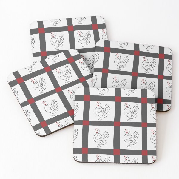 Item preview, Grey Gingham Roosters designed and sold by Annette Chabidon Studio.