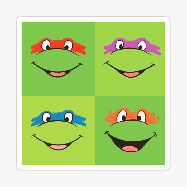 TMNT Teenage Mutant Ninja Turtles Leonardo Michaelangelo Donatello Raphael Mikey Green Sticker