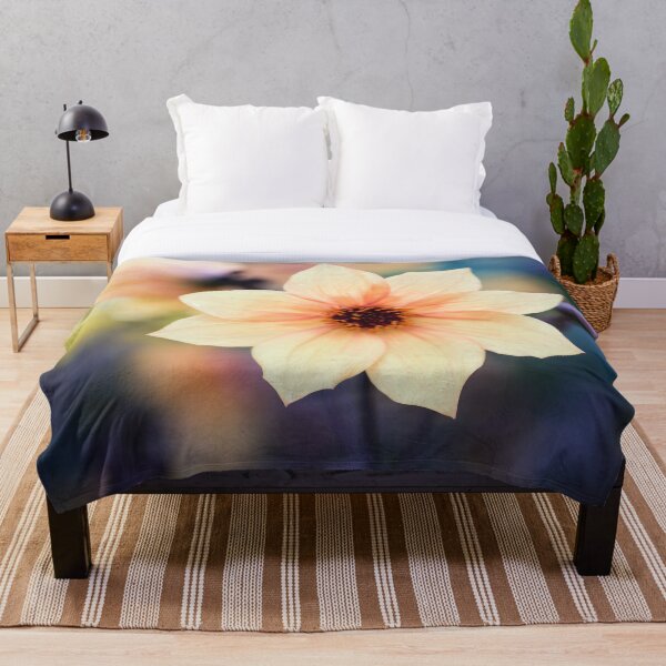 Yellow Summer Flower Throw Blanket