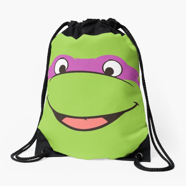 TMNT Teenage Mutant Ninja Turtles Leonardo Michelangelo Donatello Raphael Mikey Green Drawstring Bag