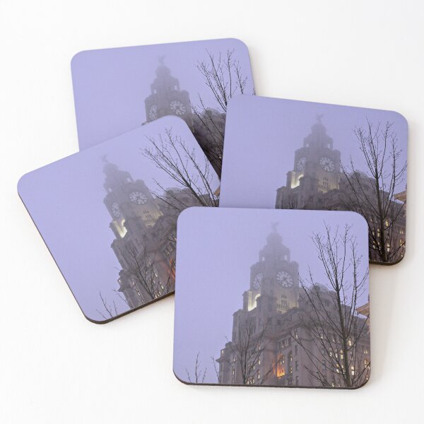 Item preview, Liver Buildings in the fog, Liverpool UK designed and sold by gemmalflynn.