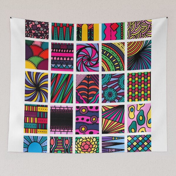 Item preview, Colourful geometric patterns designed and sold by OffbeatOctopus.
