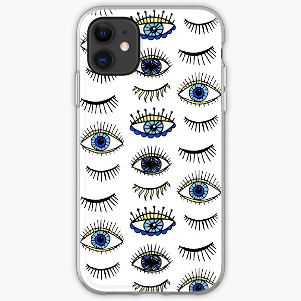 Evil Eyes Blue Yellow Lucky Charm Symbol iPhone Soft Case