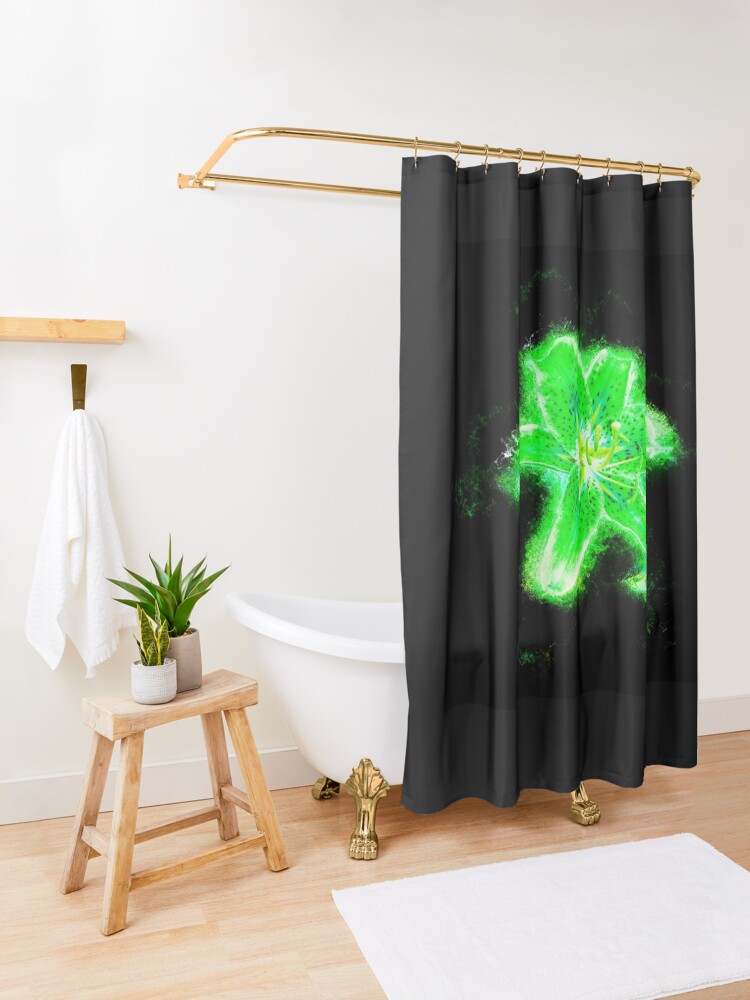 Alternate view of Blast Of Ash Green Shower Curtain