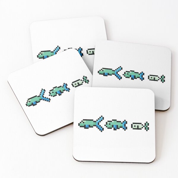 Item preview, Cute 8 bit tiny neo mint green fish vector illustration.  designed and sold by Limolida.
