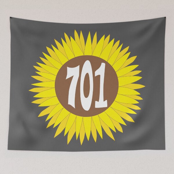 Item preview, Hand Drawn North Dakota Sunflower 701 Area Code designed and sold by itsrturn.