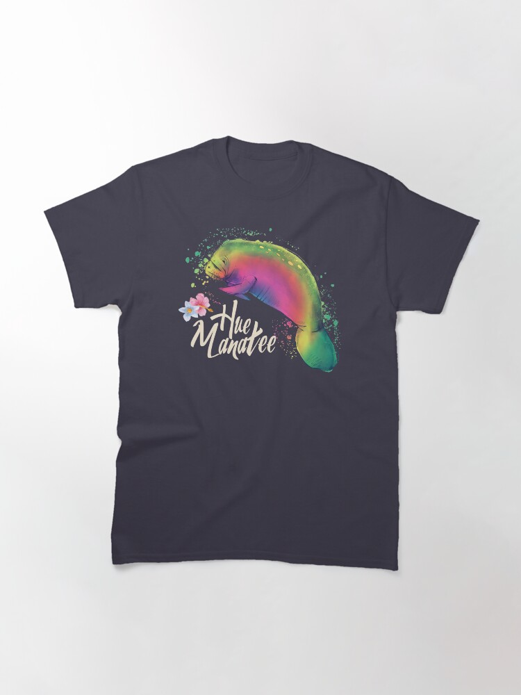 Alternate view of Manatee Cute Sea Cow With Flowers Hue Manatee Humanity Fun Colorful Art Classic T-Shirt