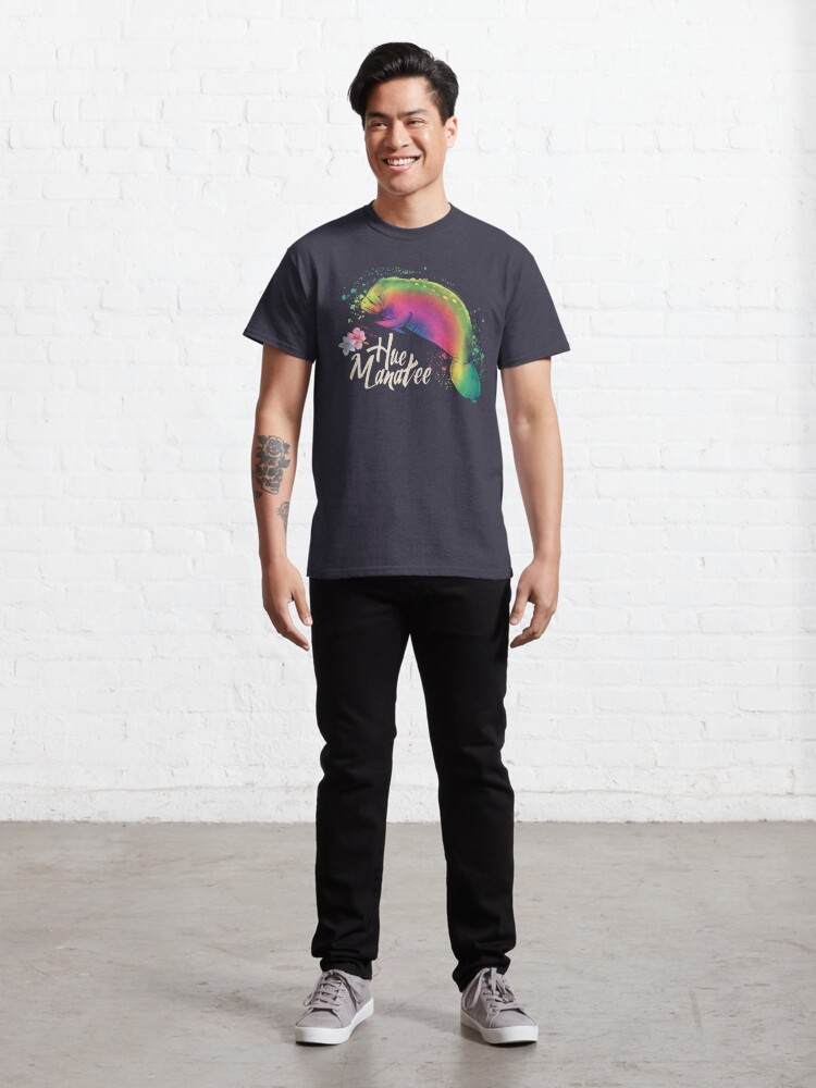 Alternate view of Manatee Cute Sea Cow With Flowers Hue Manatee Humanity Fun Colorful Art Classic T-Shirt