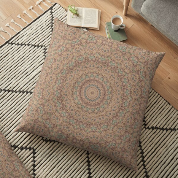 Flower Mandalal_MG_2221 dull pastel Floor Pillow