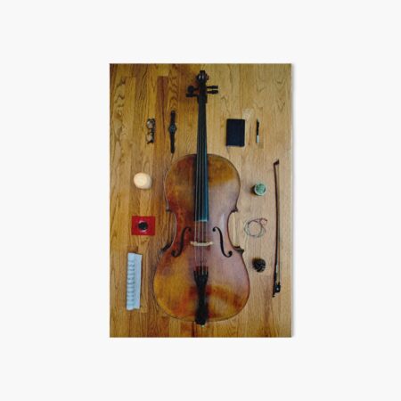 Cello flat lay Art Board Print