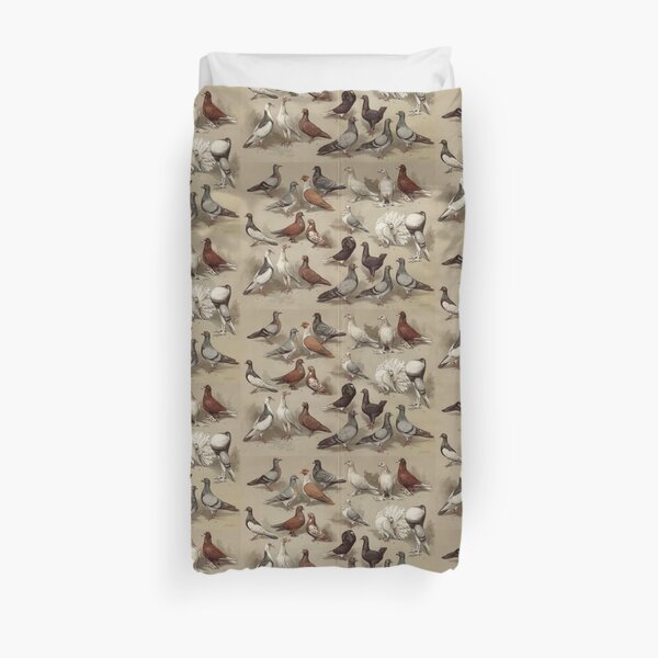 Pigeon Breeds Chart Duvet Cover