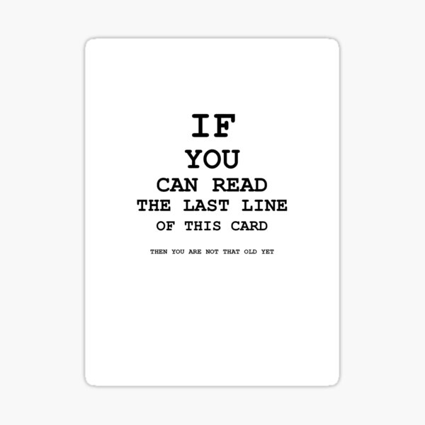 Eye Test Birthday Card Sticker