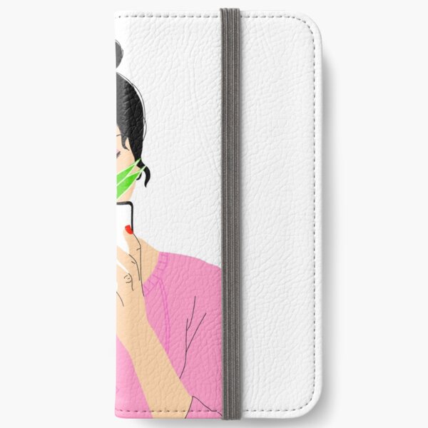 Girl and Plant drawing iPhone Wallet