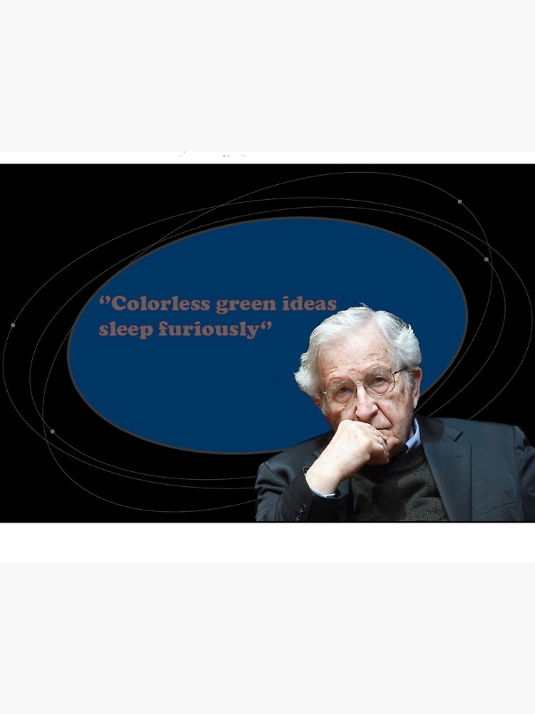 Carte De Vœux Noam Chomsky Citation Les Idees Vertes Sans Couleur Dorment Furieusement Linguistique Par 8bitchess Redbubble