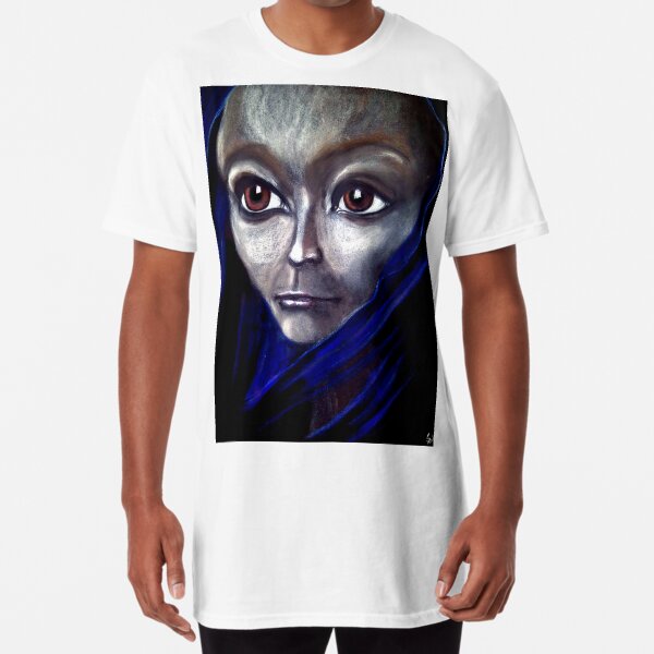Jrooti's Blue Silk Scarf Long T-Shirt