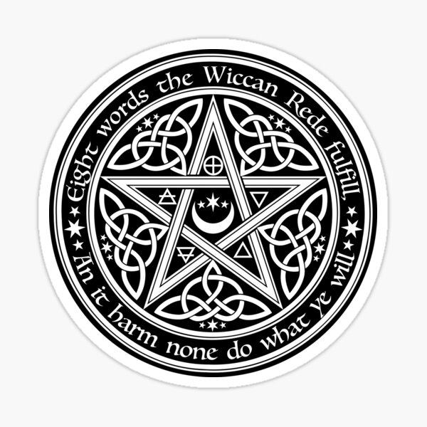 HARM NONE DO AS YE  WILL vinyl sticker Gods Goddess magic pagan WICCA Moon Pagan