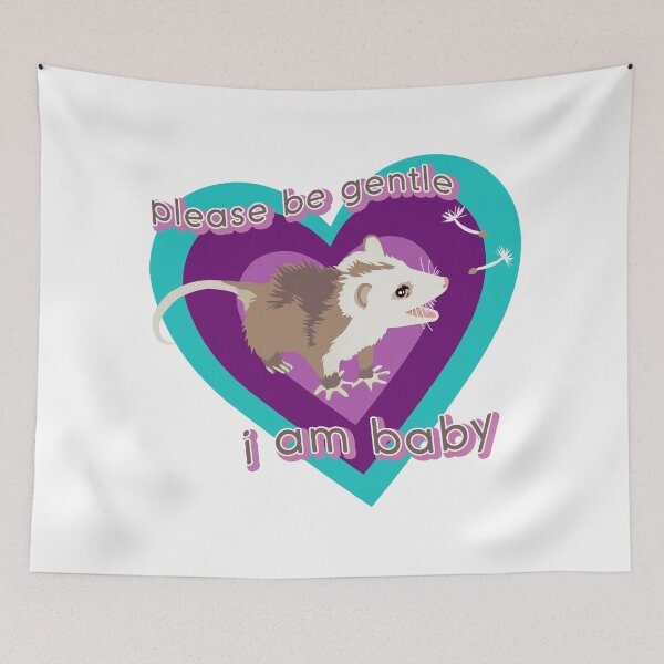 Item preview, Please Be Gentle - I Am Baby - Possum Print designed and sold by BoyPilot Goods.