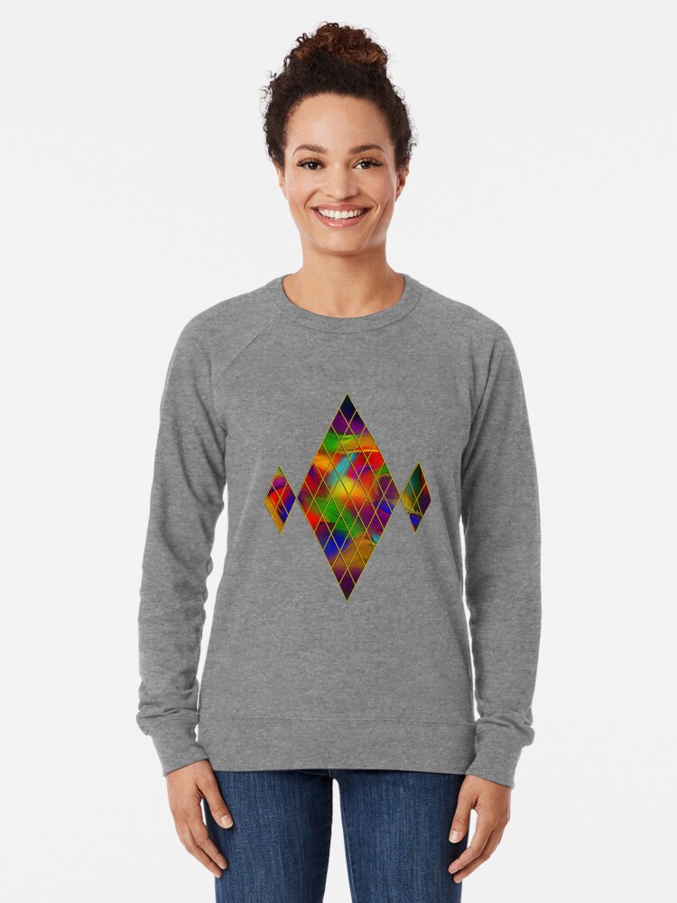 Alternate view of Golden Diamonds, Rainbow Void Lightweight Sweatshirt