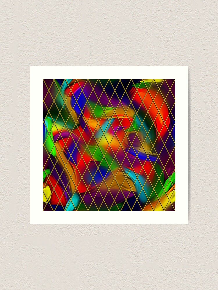 Alternate view of Golden Diamonds, Rainbow Void Art Print