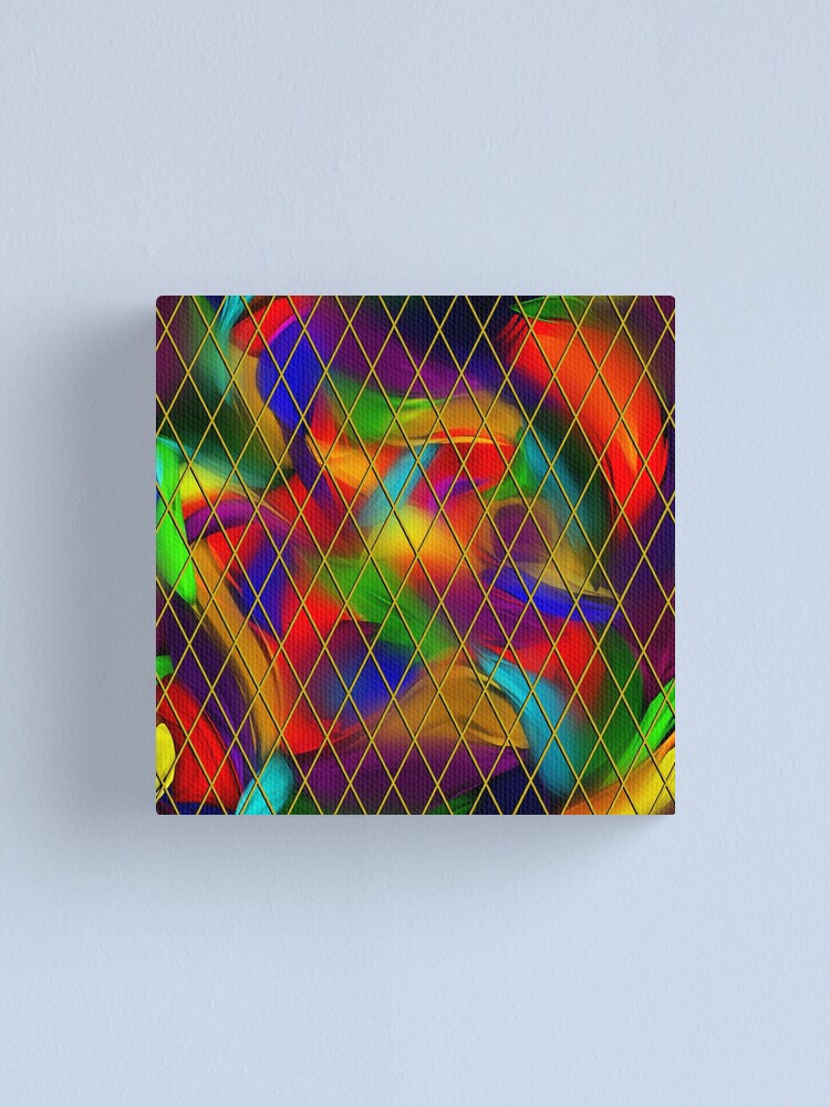 Alternate view of Golden Diamonds, Rainbow Void Canvas Print